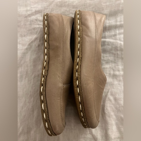 Nefes Handmade Barefoot Grounding Slip-On Loafer Shoes Taupe Leather 8 - 8.5 - Picture 6 of 12
